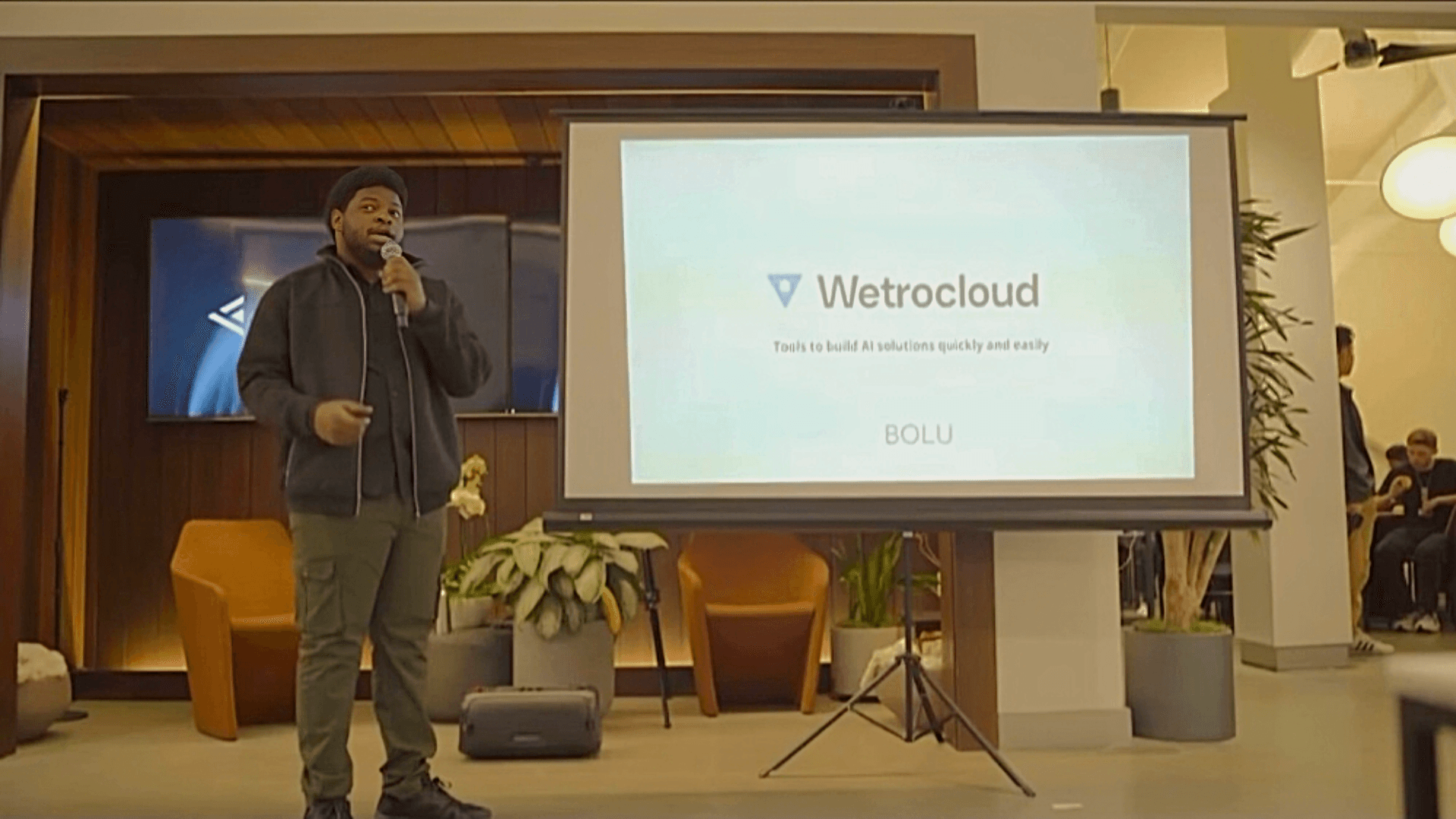 Michael B. Aluko giving a presentation